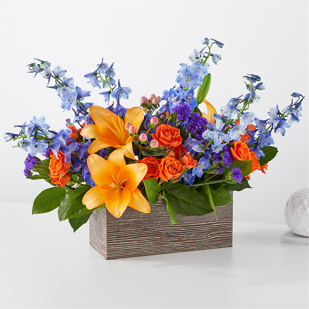 Radiant Citrus Box Bouquet – GEORGE'S FLOWERS, Los Angeles CA