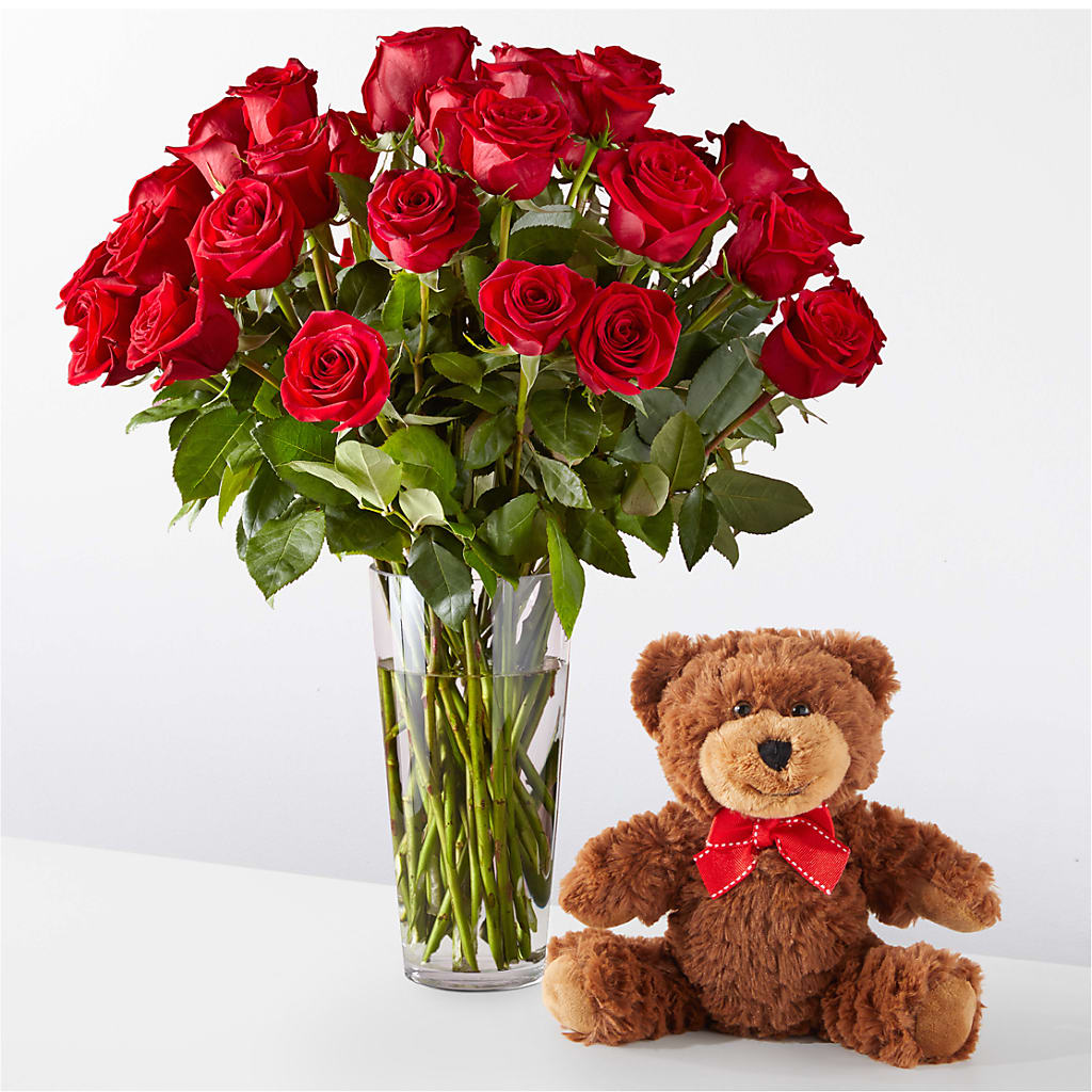 Romantic Long Stem Red Rose Bouquet Bundles – GEORGE'S FLOWERS, Los Angeles CA