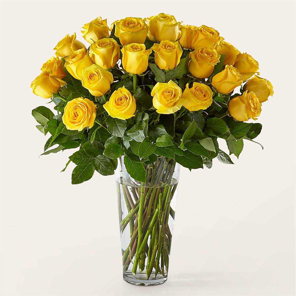 Long Stem Yellow Rose Bouquet – GEORGE'S FLOWERS, Los Angeles CA