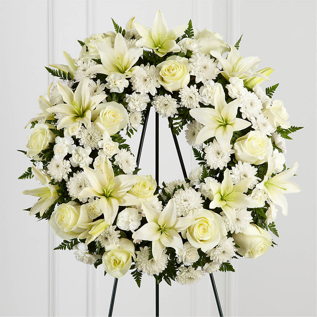 Treasured Tribute Wreath – GEORGE'S FLOWERS, Los Angeles CA