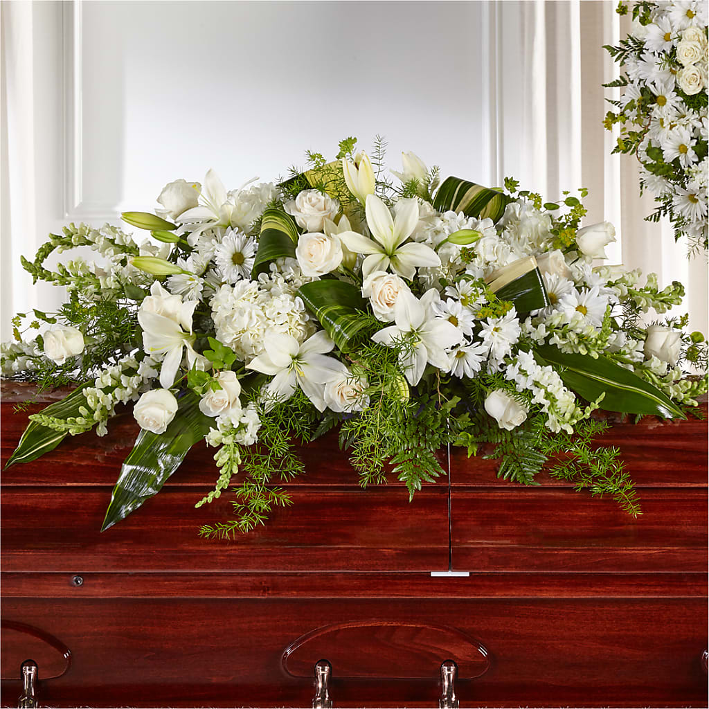 Abundance Casket Spray – GEORGE'S FLOWERS, Los Angeles CA