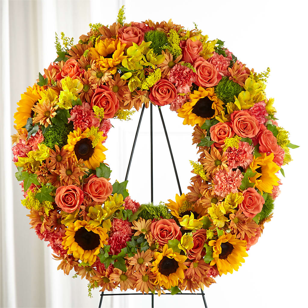 Autumnal Memories Wreath (Standard) – GEORGE'S FLOWERS, Los Angeles CA