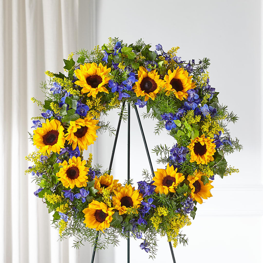 Bright Rays Wreath – GEORGE'S FLOWERS, Los Angeles CA