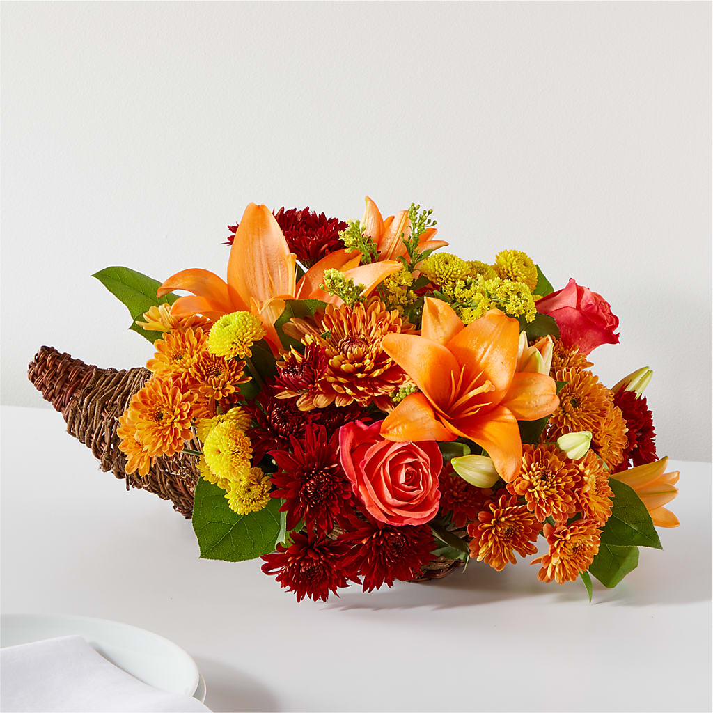 Bouquet of Blessings Cornucopia – GEORGE'S FLOWERS, Los Angeles CA