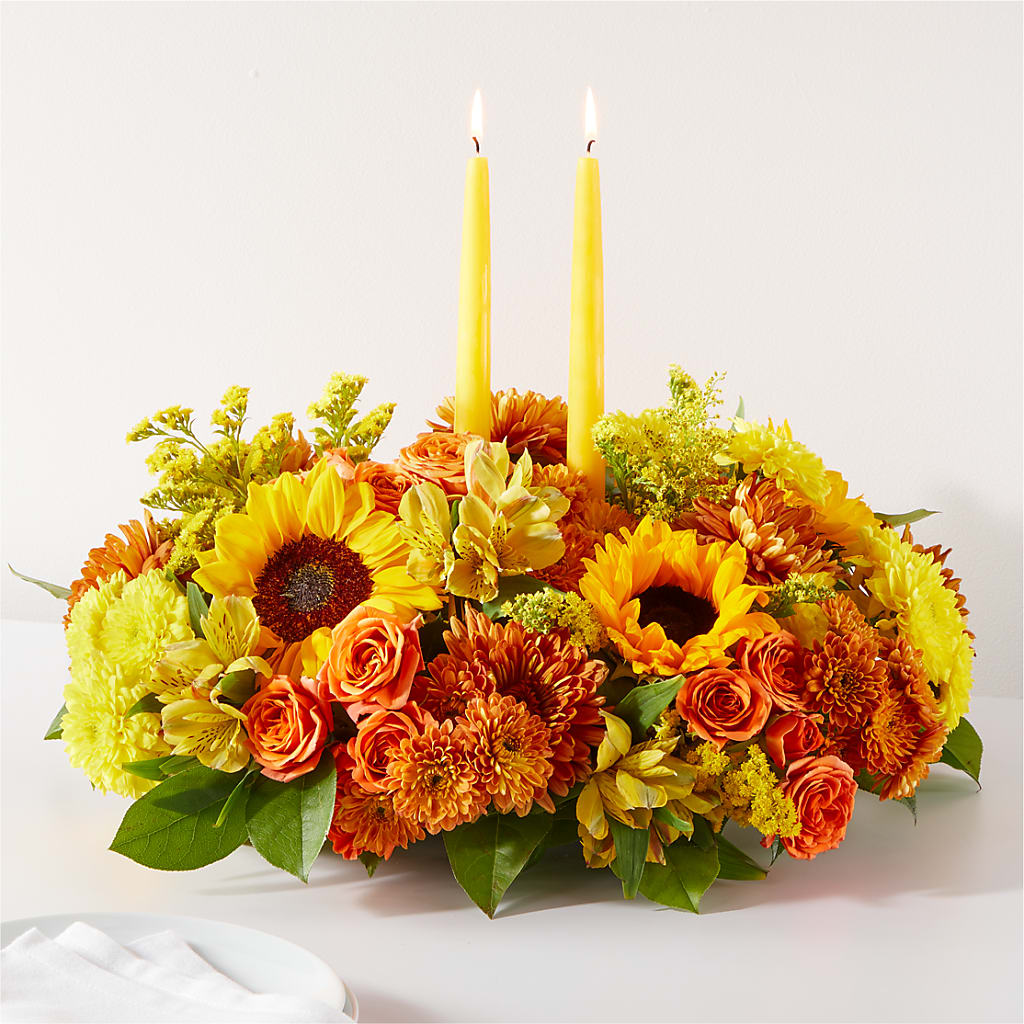 Autumn Harmony Centerpiece – GEORGE'S FLOWERS, Los Angeles CA