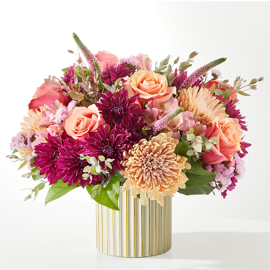 Berry Cobbler Bouquet with Ivory Vase – GEORGE'S FLOWERS, Los Angeles CA