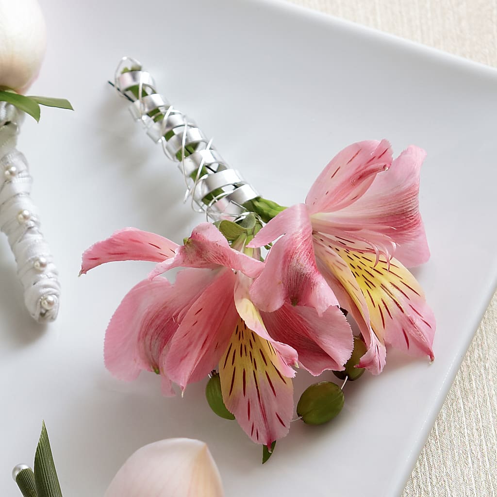 Pink Peruvian Lily Boutonniere – GEORGE'S FLOWERS, Los Angeles CA