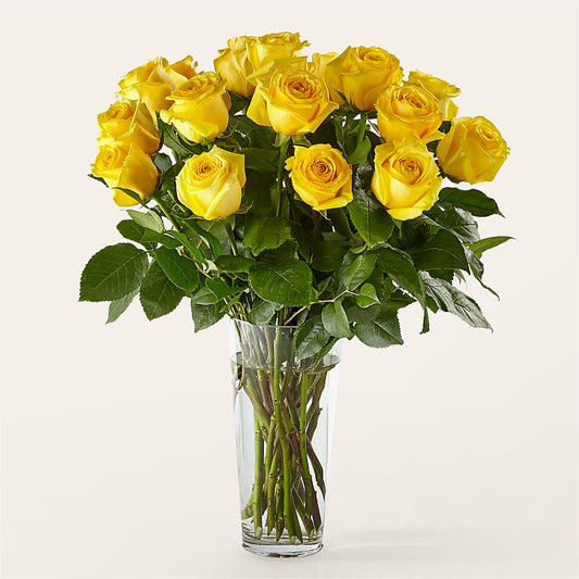 Long Stem Yellow Rose Bouquet – GEORGE'S FLOWERS, Los Angeles CA