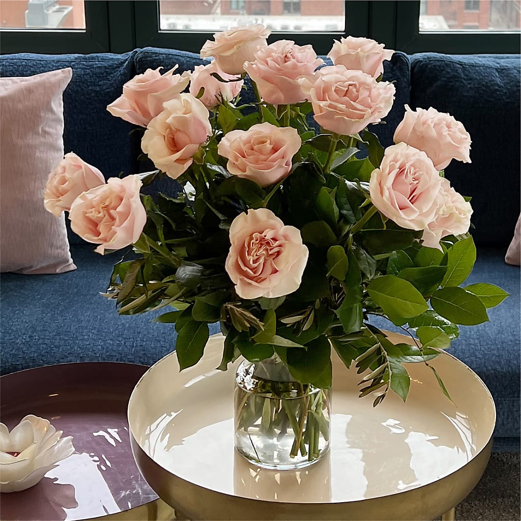 Long Stem Pink Rose Bouquet – GEORGE'S FLOWERS, Los Angeles CA