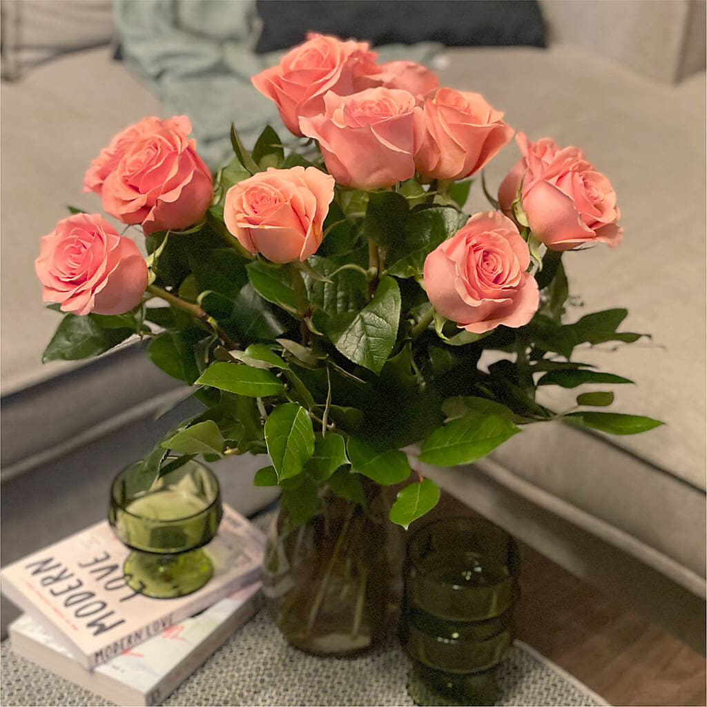 Long Stem Pink Rose Bouquet – GEORGE'S FLOWERS, Los Angeles CA