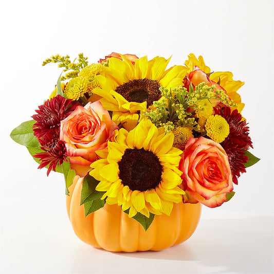 Golden Gourd Pumpkin Bouquet – GEORGE'S FLOWERS, Los Angeles CA