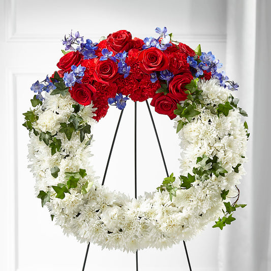Patriotic Passion Wreath – GEORGE'S FLOWERS, Los Angeles CA