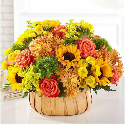 Harvest Sunflower Basket – GEORGE'S FLOWERS, Los Angeles CA