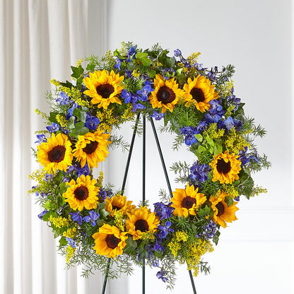 Bright Rays Wreath – GEORGE'S FLOWERS, Los Angeles CA
