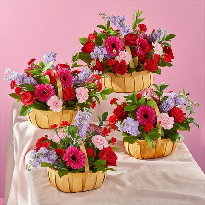 Pink Picnic Basket – GEORGE'S FLOWERS, Los Angeles CA