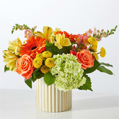 Autumn Sunshine Bouquet with Ivory Vase – GEORGE'S FLOWERS, Los Angeles CA