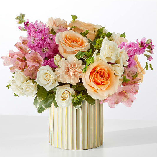 Paradise Bouquet with Ivory Vase – GEORGE'S FLOWERS, Los Angeles CA