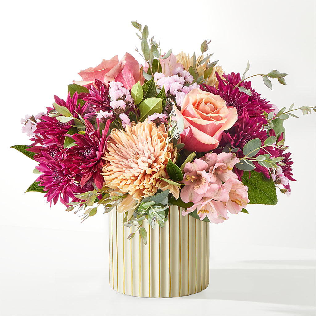 Berry Cobbler Bouquet with Ivory Vase – GEORGE'S FLOWERS, Los Angeles CA