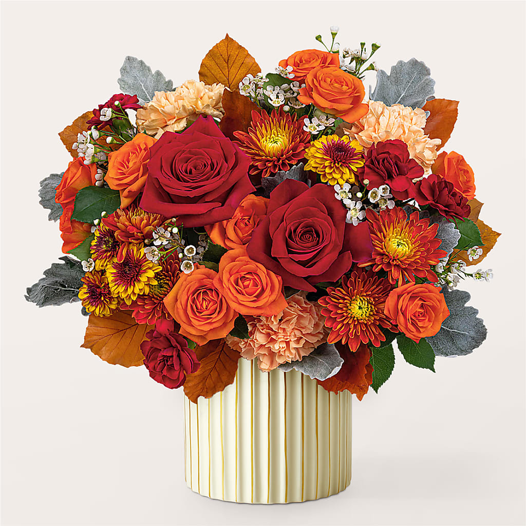 Merlot Bouquet with Ivory Vase – GEORGE'S FLOWERS, Los Angeles CA