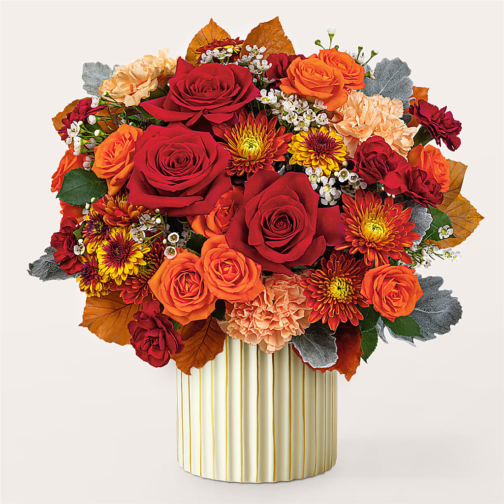 Merlot Bouquet with Ivory Vase – GEORGE'S FLOWERS, Los Angeles CA