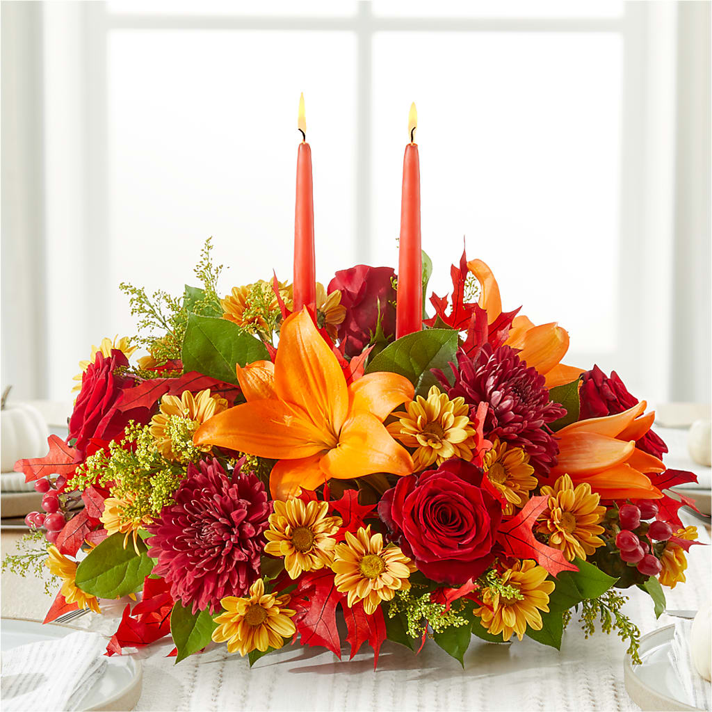 Autumn's Embrace Centerpiece – GEORGE'S FLOWERS, Los Angeles CA