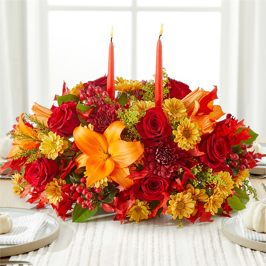 Autumn's Embrace Centerpiece – GEORGE'S FLOWERS, Los Angeles CA