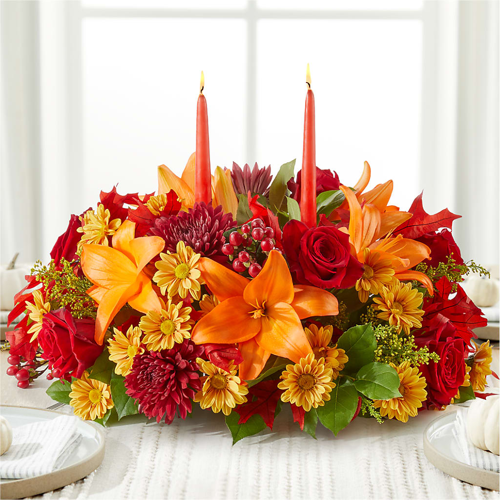Autumn's Embrace Centerpiece – GEORGE'S FLOWERS, Los Angeles CA