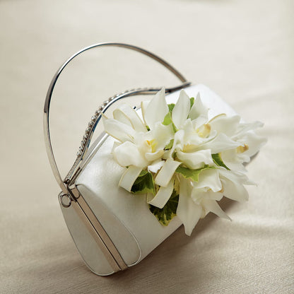 White Purse Decor – GEORGE'S FLOWERS, Los Angeles CA